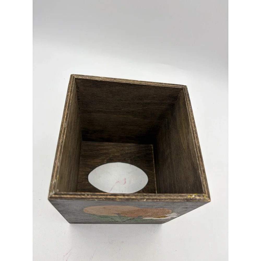Hand Painted Wooden Tissue Box Cover Fruit Strawberry Pear Floral Rustic Country